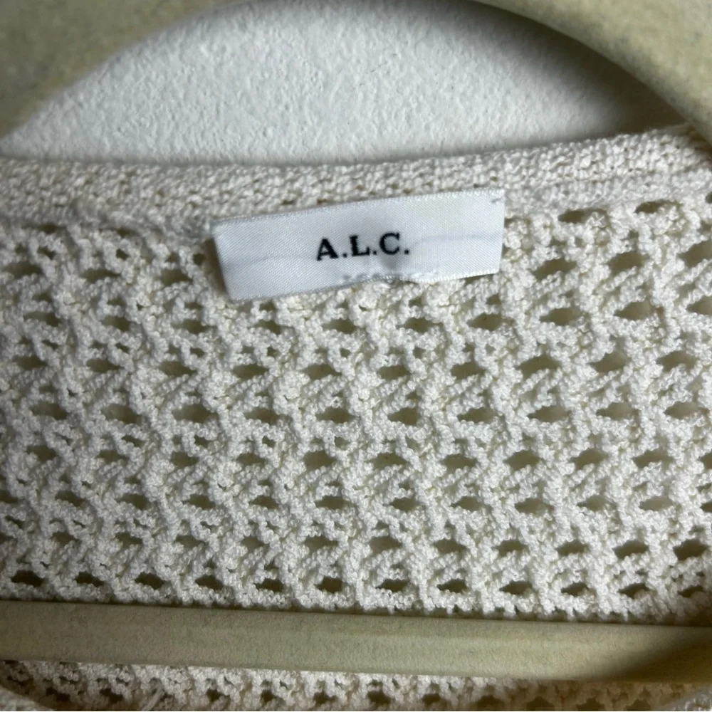 A.L.C. Ivory Open Knit Laney sweater size: M - Picture 4 of 9